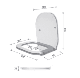 Azzurra WC-Sitz GLAZE mit Softclose aus Thermo- plast, Weiß