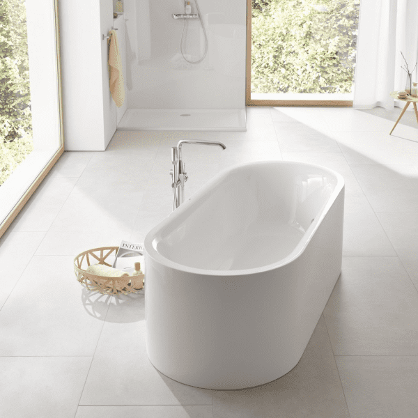 Grohe Essence Freistehende Badewanne 1800x800 mm mit Überlauf, alpinweiß