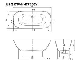 Villeroy & Boch Theano freistehende Badewanne, oval 175x80 cm weiß