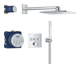 Grohe SmartControl Duschset mit Unterputzarmatur, mit Einbaukörper, Größe 31x31 cm, 2 Strahlarten, C