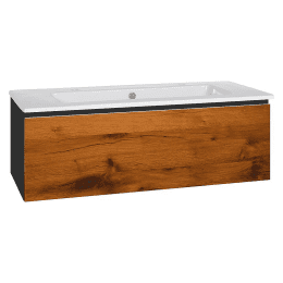 evenes WTU + Keramik-WT ELA Korpus schwarz smt-Front Eiche Furnier dunkel,1210x420x510 mm