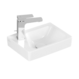 Villeroy & Boch Avento Handwaschbecken Compact 36x22 cm ohne Überlauf Hahnloch rechts, Alpinweiß