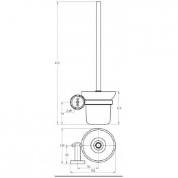 Treos Serie 555 Toilettenbürstengarnitur für Wandmontage schwarz