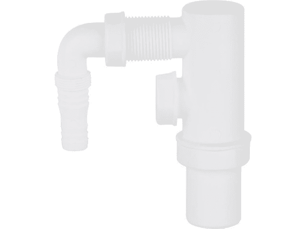 Waschmaschinen-Siphon DN40, Kunststoff weiss