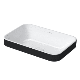Duravit Happy D.2 Plus Aufsatzwaschbecken, 60x40 cm, ohne Überlauf, WonderGliss, weiß/Anthrazit Matt