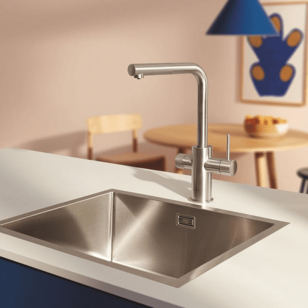 Grohe Blue Pure Spültischarmatur Minta mit Filterfunktion und ausziehbarer Brause, Supersteel