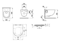 Laufen Pro Wand-WC mit Sitz Slim, SlowClose, Rimless, weiß
