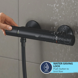 Grohe QuickFix Precision Start Thermostat-Duscharmatur, schwarz matt