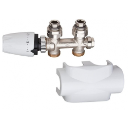 HEIMEIER Ventilset IMI Multilux Durchgang, inkl. Verkleidung weiß und Thermostakopf DX