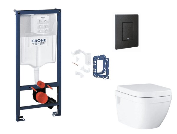 Grohe Rapid SL WC Set mit Softclose-Sitz, Even-Taste und Fresh Umrüstset, phantom black
