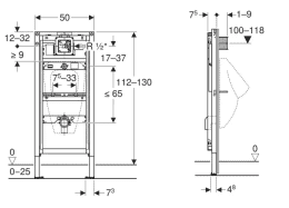 Geberit Duofix NEU Vorwandelement für Urinal H: 130 cm