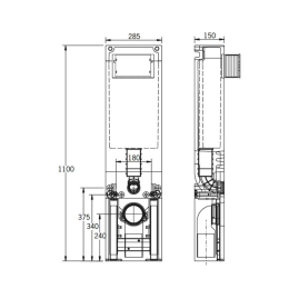 Grumbach WC-Stein Slim-Block 28,5 cm - Kompaktes WC-Montageelement mit 2-Mengen-Spültechnik