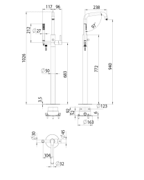 Bossini Teo Wannenarmatur, Bodenmontage, Einhebelmischer chrom Bossini Teo Wannenarmatur, Bodenmontage, Einhebelmischer chrom