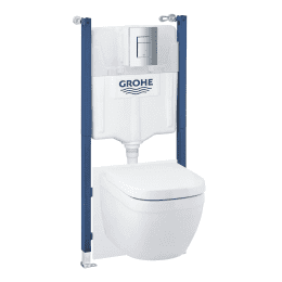 Grohe Solido Set WC Euro Ceramic und SoftClose Sitz, Betätigungsplatte, Chrom/Weiß Grohe Solido Set WC Euro Ceramic und SoftClose Sitz, Betätigungsplatte, Chrom/Weiß