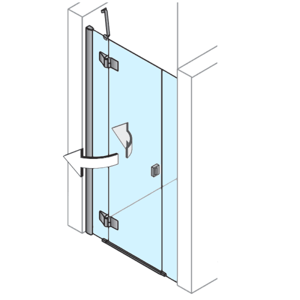 Artweger Dynamic Pendeltür in Nische 1 Türteil 2 Fixteile