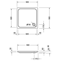 Duravit D-Code Duschwanne alpinweiß