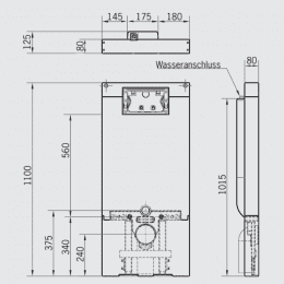 Grumbach WC-Stein 8 cm flach Halb-Wandeinbau-Spülkasten für Sigma