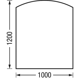 Oranier Bodenplatte Bogen B6 aus Glas 6 mm, 1.000 x 1.200 mm, für Kaminofen