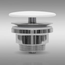 PREMIUM Universal Ablaufventil ohne Staufunktion Ø 70 mm, mit keramik Abdeckung weiß