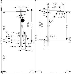 Hansgrohe Raindance Alive Q - Brauseset mit Thermostat, 21x34 cm, 3 Strahlarten, Chrom