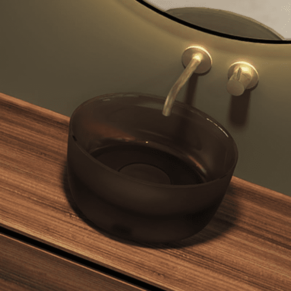 Riho Oval Aufsatzwaschtisch 38x33x20 cm frosted smoke