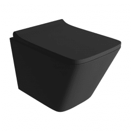 Lago Black Wand-WC Set spülrandlos schwarz-matt mit WC Sitz softclose