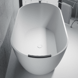 Riho Bilbao Freistehende Oval-Badewanne 150 x 75 x 55,5 cm weiß matt