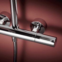 Hansgrohe Raindance Alive S Aufputz-Duschsystem mit Thermostat mit EcoSmart, chrom/graphit