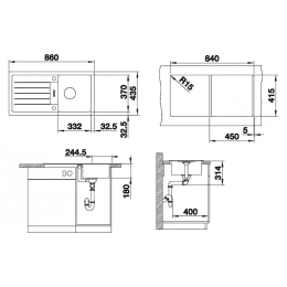 Blanco Favum 45 Silgranitspüle 86x44 cm Anthrazit