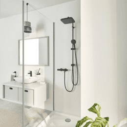 Grohe Vitalio Comfort Duschset ohne Armatur, 25x25 cm, 2 Strahlarten, schwarz matt