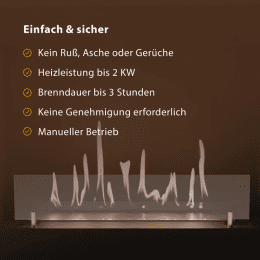Glow Fire Halden Links Ethanolkamin
