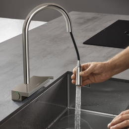 Hansgrohe Aquno Select M81 Küchenarmatur, ausziehbar, schwenkbar edelstahl gebürstet