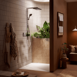 Hansgrohe Raindance Alive Q - Brauseset mit Thermostat, 21x34 cm, 3 Strahlarten, Chrom