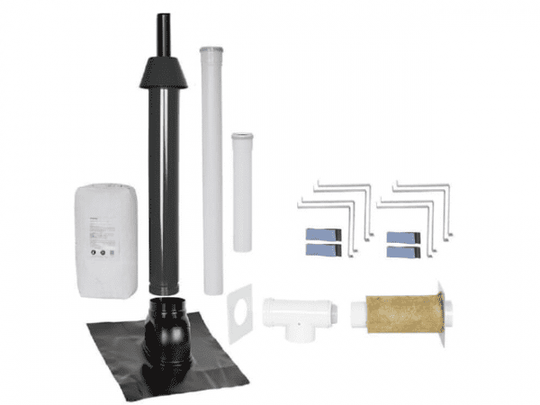SKOBERNE Grundpaket Porifix, Schrägdach 35° - 55°, DN 60/100 schwarz, 1,0m