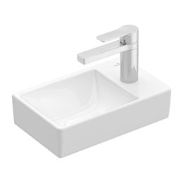 Villeroy & Boch Avento Handwaschbecken Compact 36x22 cm ohne Überlauf Hahnloch rechts, Alpinweiß