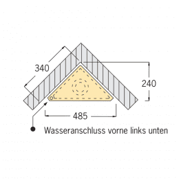 Grumbach Eck-WC-Stein 83 cm hoch für Betätigungstaste Classic 150 von Grumbach, Betätigung von oben