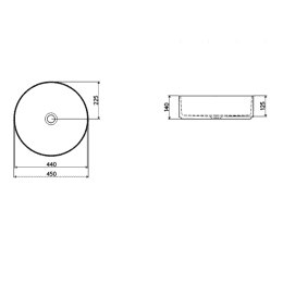 neoro n50 Aufsatzwaschtisch Ø 45 H: 14 cm, mit pflegeleichter Oberfläche