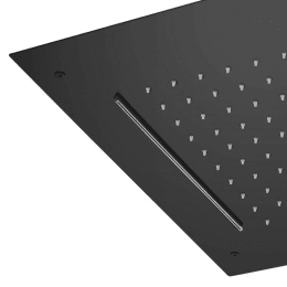 Mariner Edelstahl-Regenpaneel für Deckeneinbau 430 mm mit 2 Funktionen schwarz matt