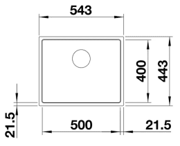Blanco Subline 500 Silgranitspüle 54x44 cm SteelFrame Schwarz
