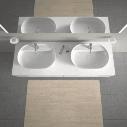 Duravit Luv Aufsatzbecken mit Hahnlochbank 60 x 40 cm, mit 1 Hahnloch, DuraCeram, Alpinweiß
