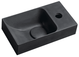 Sapho Small Beton-Waschbecken, 31x17 cm, ohne Überlauf, Hahnloch rechts, Anthrazit