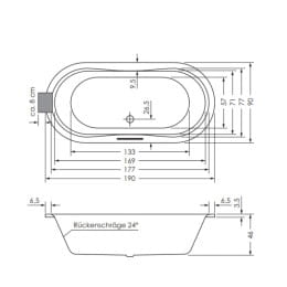 Repabad Pluto Oval-Badewanne weiß