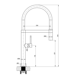 PREMIUM 300 Steel Küchenarmatur, mit flexiblem Auslauf mit Schlauch, Höhe 50 cm, 5 Jahre Garantie