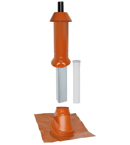 SKOBERNE Mündungspaket Skobifix nano Schrägdach 35° - 55°, DN 60/100 rot, 0,4m