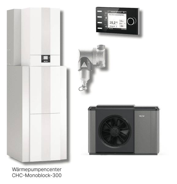 Wolf Paket WP-Cent. Monoblock 10/300-50S inkl. CHA10/400V+Speicher+Puffer+BM-2