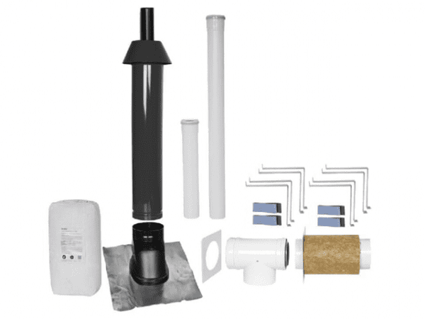 SKOBERNE Grundpaket Porifix, Schrägdach 25° - 45°, DN 80/125 schwarz, 1,0m