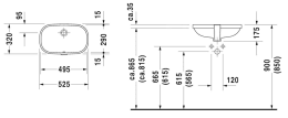 Duravit D-Code Unterbauwaschtisch 50x29 cm, ohne Hahnloch, Alpinweiß