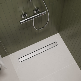 Hansgrohe RainDrain Go Duschrinne 70 cm mit beidseitigem Rost, Edelstahl gebürstet