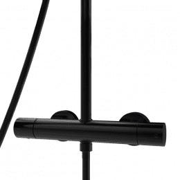 Bossini Black Cosmo Duschsystem mit Thermostatarmatur Kopfbrause Ø 230 mm