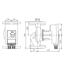 wilo Umwälzpumpe Wilo Yonos MAXO plus 32/0,5-11 PN6/10, 230V/50Hz